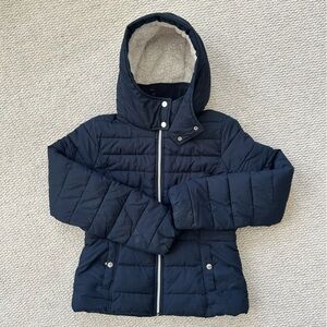 Hollister Sherpa Lined Navy Blue Puffer Jacket